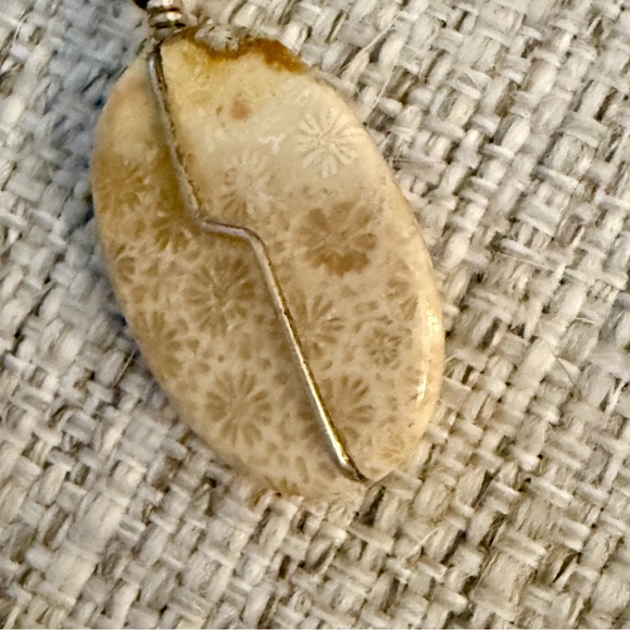 5 for $25!! Natural Coral Fossil Pendant on 18” Adjustable Cord Necklace - Picture 4 of 8